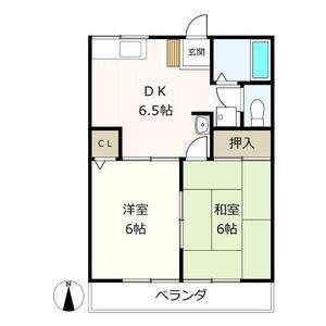 エスポワール(2DK/2階)の間取り写真