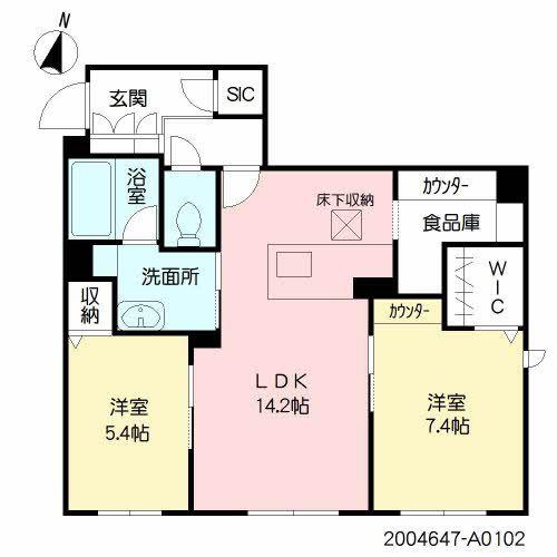 シャーメゾンステージ泉台(2LDK/1階)の間取り写真