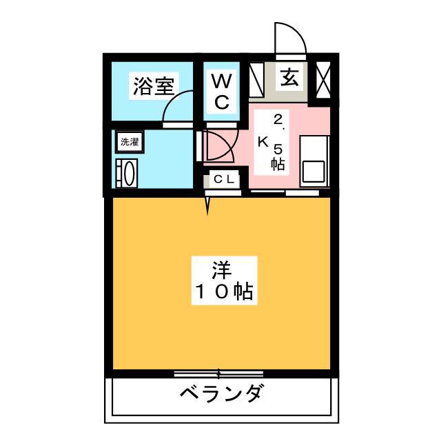 丸中マンション新居(1K/3階)の間取り写真