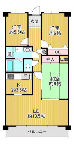 トーカンマンション新三田 D棟(3LDK/4階)の間取り写真
