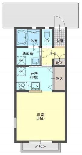 コーポ大崎(1K/1階)の間取り写真