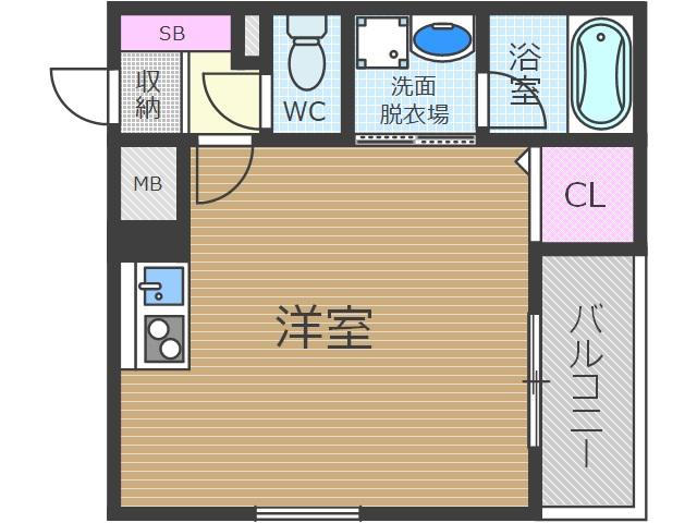 パストラル美喜(ワンルーム/3階)の間取り写真