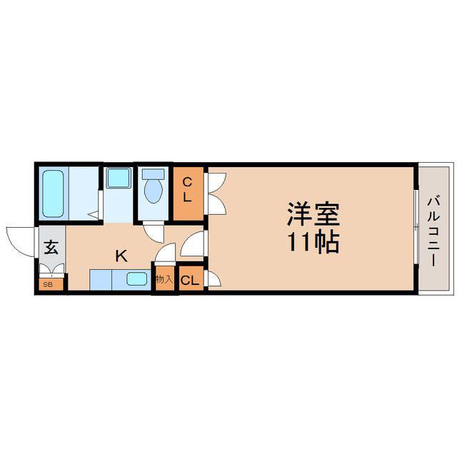 ベルメゾンMIYAZAKI(1K/2階)の間取り写真
