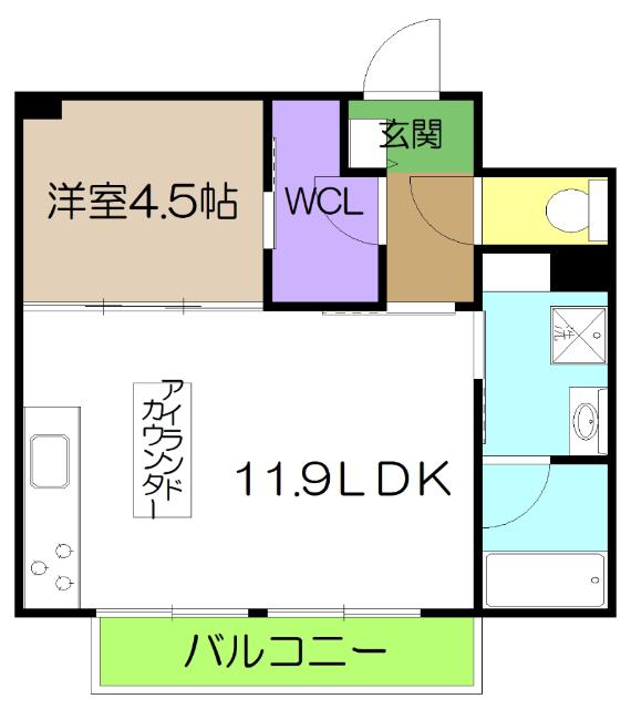 シャーメゾン 神田ガーデン(1LDK/2階)の間取り写真