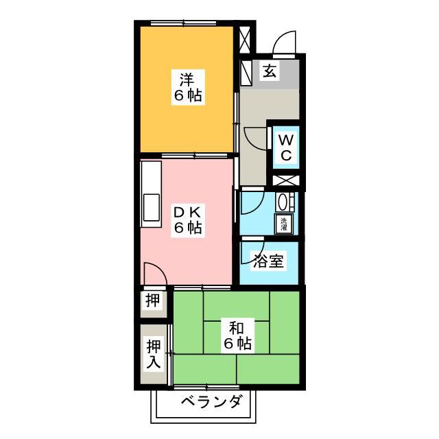 エスポワール大井 A棟(2DK/1階)の間取り写真