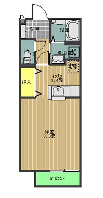TNコーポ(1K/1階)の間取り写真