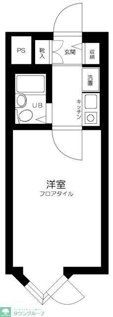 パークウェル大崎(1K/1階)の間取り写真