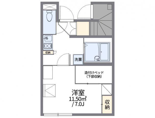 レオパレスメルピーチSUZU(1K/1階)の間取り写真