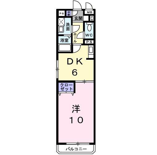 ハーバーサイド鳥羽(1DK/2階)の間取り写真