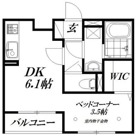 CLAIR(1DK/3階)の間取り写真