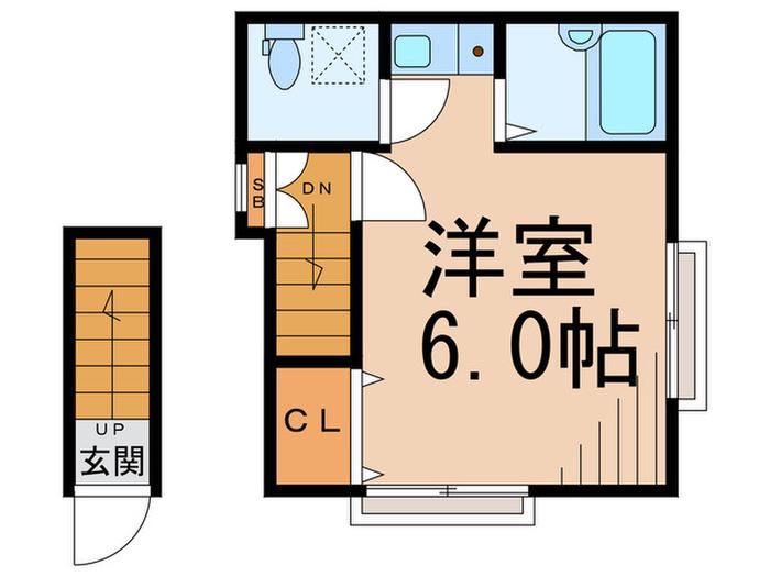 プティ アパルトマン ドゥ ノール(ワンルーム/2階)の間取り写真