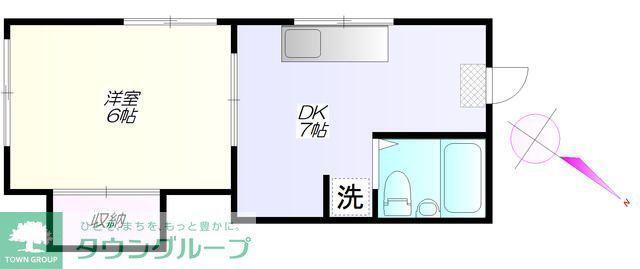 横山ビル(1DK/3階)の間取り写真
