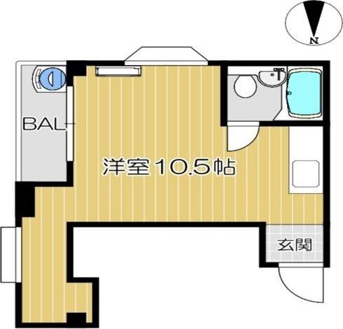 坂本マンション(1K/3階)の間取り写真