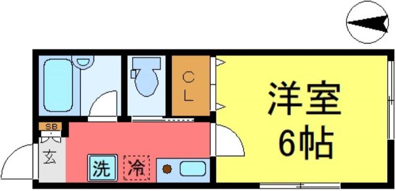 ハイム恵(1K/1階)の間取り写真