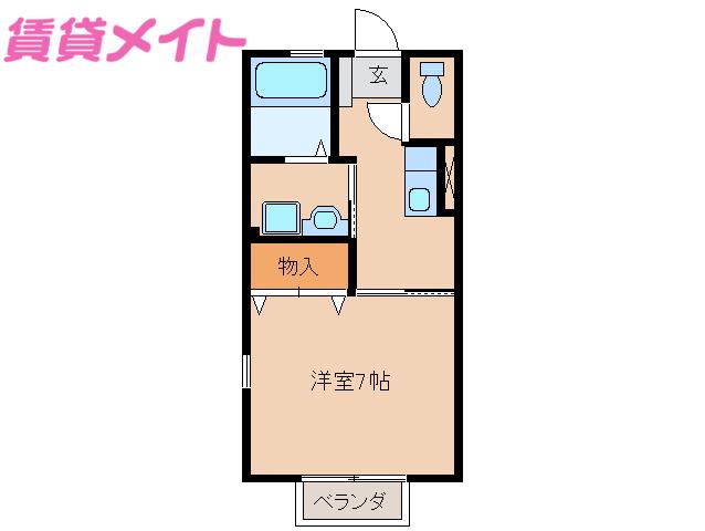 フレグランス平田(1K/1階)の間取り写真
