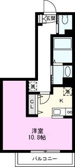 メリッサマンション(ワンルーム/2階)の間取り写真