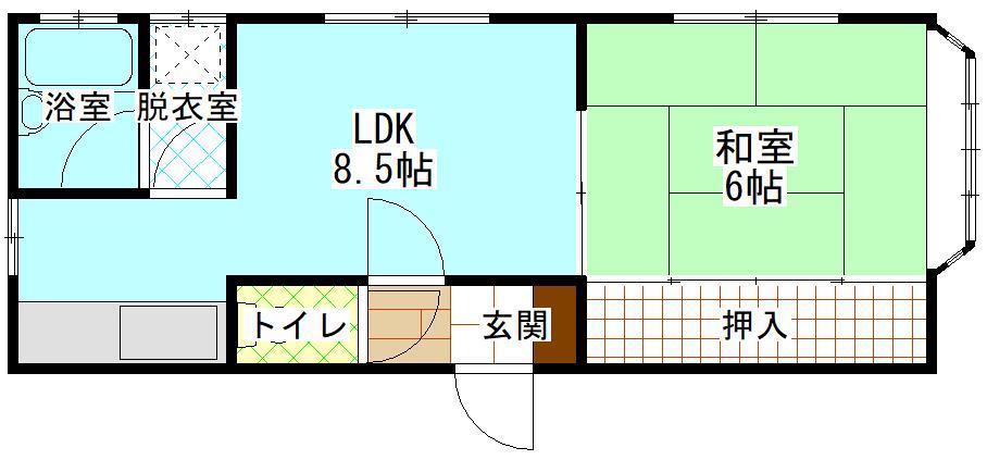 アークエンジェル(1LDK/2階)の間取り写真
