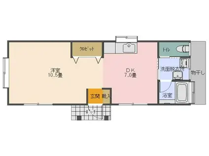 N1ハイツ(ワンルーム/1階)の間取り写真