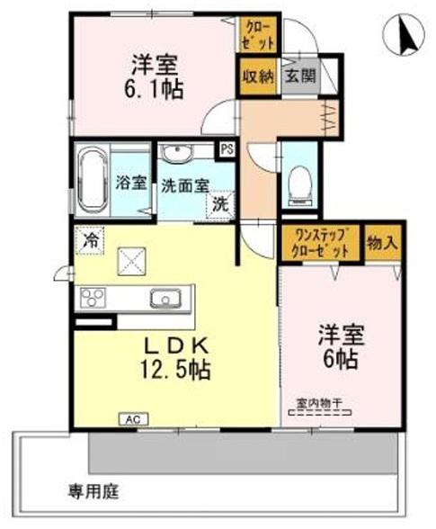 サンフラワー ガーデン C棟(2LDK/1階)の間取り写真