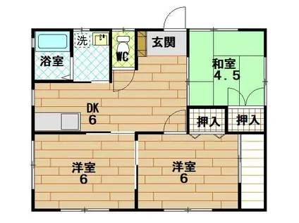 村上アパート(3DK/2階)の間取り写真