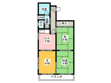 ニュータウン石田(3DK/2階)の間取り写真