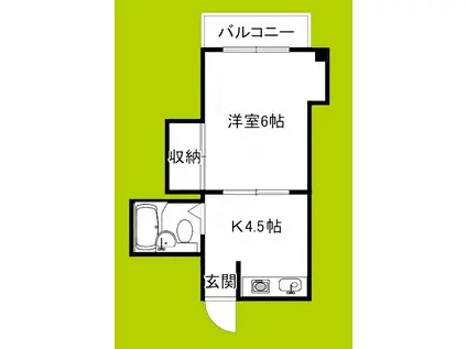 晩成ハイツ関目(1K/2階)の間取り写真