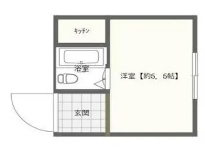 ルミエール神戸高雄台(ワンルーム/2階)の間取り写真