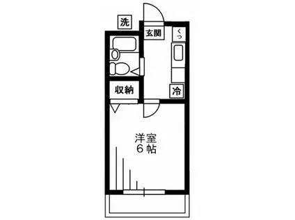 すえひろ荘(1K/1階)の間取り写真