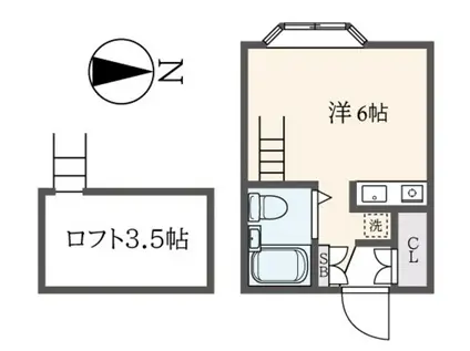 パークアベニューアートヴィレッジ弐番館(ワンルーム/2階)の間取り写真