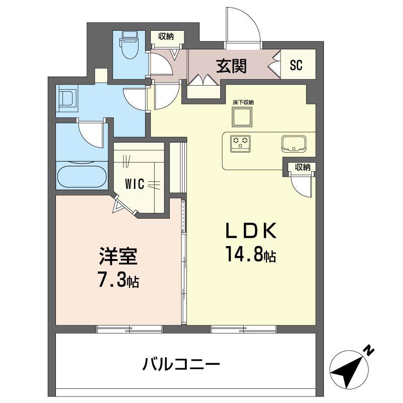 メゾン ジャパネスク(1LDK/2階)の間取り写真