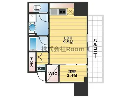 ルフォンプログレ堺筋本町タワーレジデンス(1LDK/3階)の間取り写真