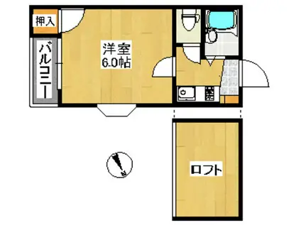 クオリティ荒江Ⅱ(ワンルーム/2階)の間取り写真