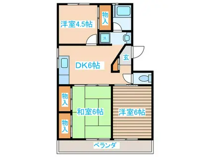 フォーシーズン連坊(3DK/2階)の間取り写真