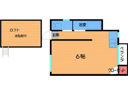 アルティ西片江(ワンルーム/1階)の間取り写真