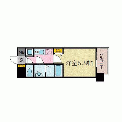 プレサンス名古屋STATIONフレア(1K/12階)の間取り写真