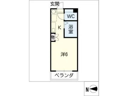 ブラウン・アベニュー・カメタ(ワンルーム/4階)の間取り写真