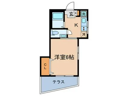 ボヌール動坂(1K/1階)の間取り写真