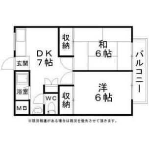 KRS旭(2DK/2階)の間取り写真