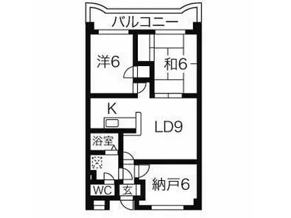 グリーンヒルミヤナガ(2SLDK/5階)の間取り写真