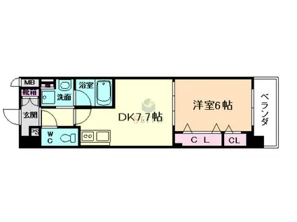 フィールドライト新大阪(1DK/5階)の間取り写真