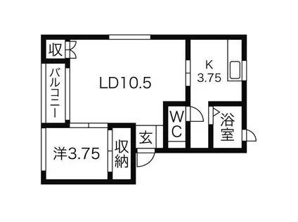 スカイタウンヨシダG3(2K/2階)の間取り写真
