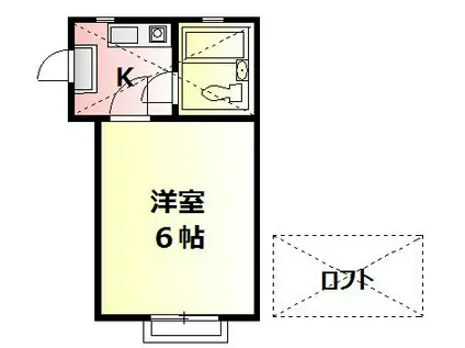 バーディーハウス鶴巻北(1K/2階)の間取り写真