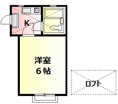 バーディーハウス鶴巻北(1K/2階)の間取り写真