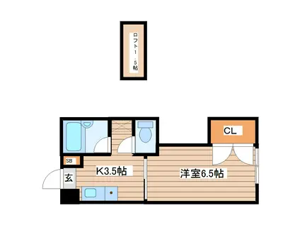 アリス高砂第1A(1K/2階)の間取り写真