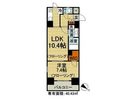 KDX岩本町レジデンス(1LDK/8階)の間取り写真