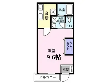 ハウス和興(1K/1階)の間取り写真
