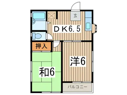 コスモAOI NO.1(2DK/2階)の間取り写真