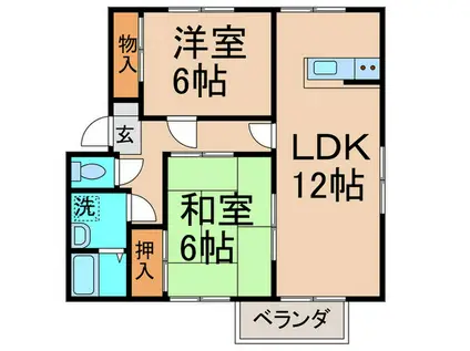 ハイム高須(2LDK/2階)の間取り写真