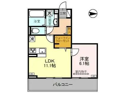 ブレグレース(1LDK/3階)の間取り写真