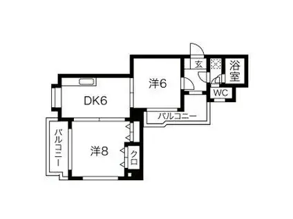 ゲストハウスレインボー伏見(1LDK/5階)の間取り写真